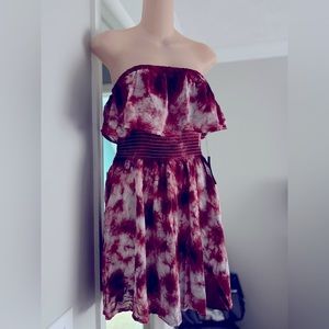 Womens Forever 21 tie die sleeveless off shoulder mini dress nwt